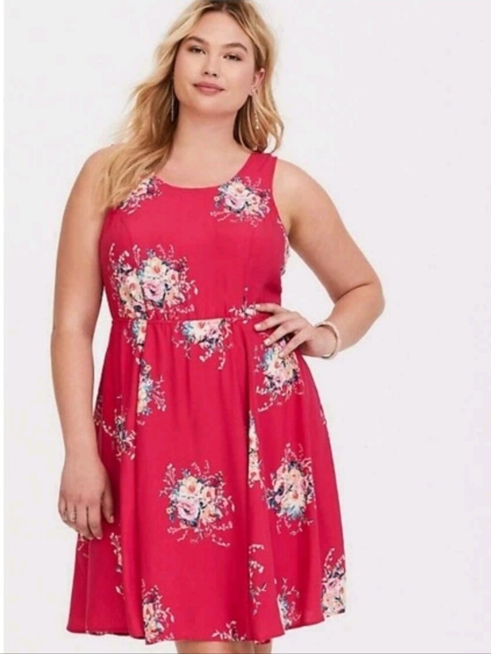 Torrid Floral Tie Back Sleeveless Challis Mini Dress Size 4X